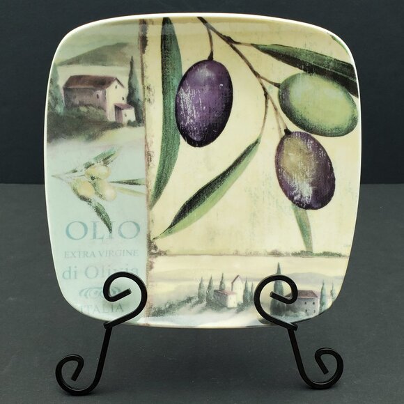 SIX Pfaltzgraff Tuscan Delight Appetizer Plates Lisa Audit Tuscan Olives Plates - Picture 2 of 8